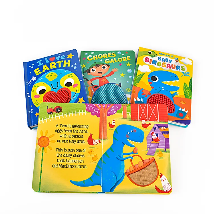 
High Standard Children Support OEM custom HARD COVER baby feel and touch book custom 