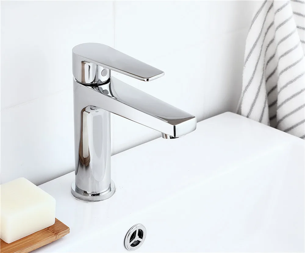 (OB8095-1J)BOOU new design high quality single handle deck mounted chromed brass bathroom basin faucet basin