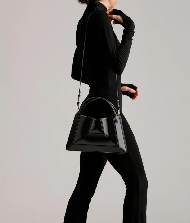 High End Fashion Modern Exclusive Woman Handmade Maze Accordion Structure Handbag With 3D Facade Vegan Leather Lady Tote Bag