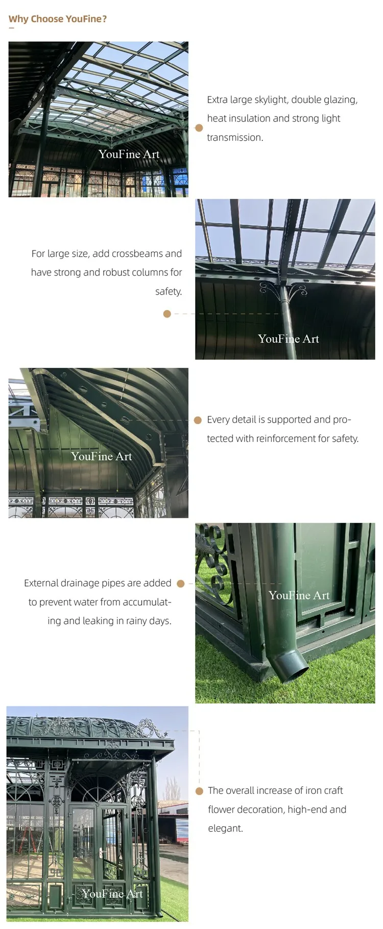 why choose youfine iron gazebo