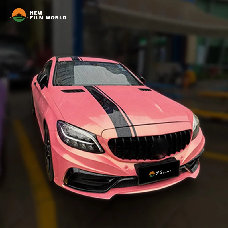 PET Glitter Gold Pink High Quality high glossy/matt Car Wrap Film Stickers Glossy car wrapping film vinyl