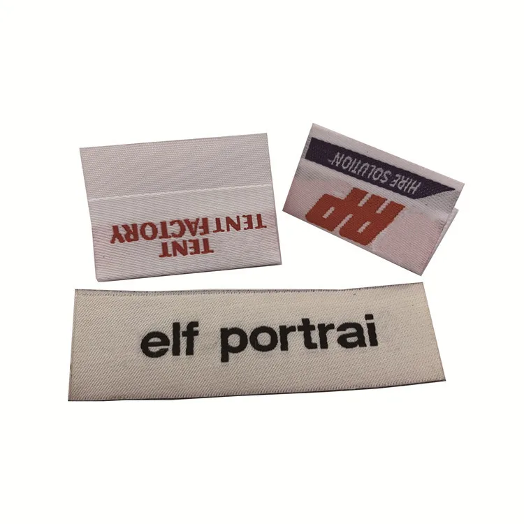 
Garment Accessories Fashion Custom Brand Name 100% Polyester Machine Woven Wash Care Labels And Neck Tags 