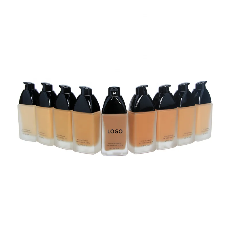 private label  logo waterproof matte vegan full coverage foundation makeup  for dark skin