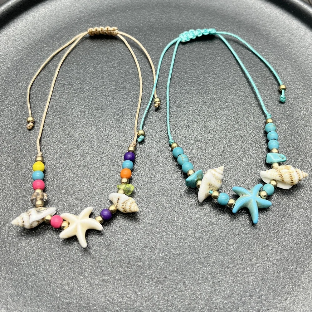 turquoise bead jewelry bangles natural shell  conch beach bracelet