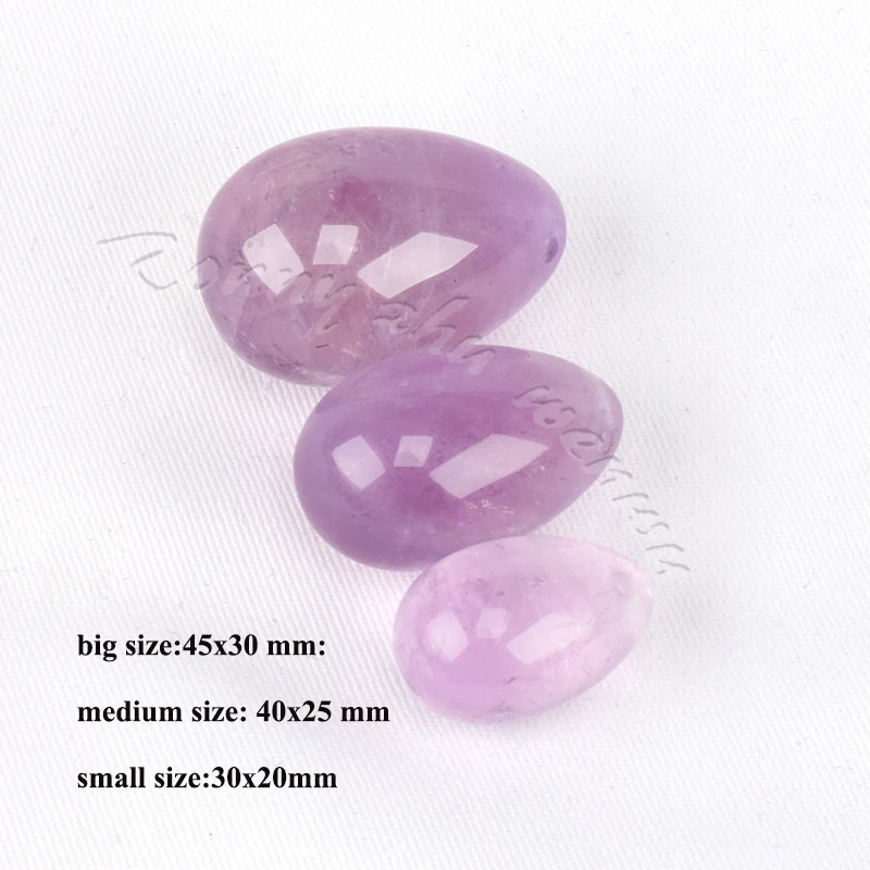Gemstone Crystal Healing Stone Set Drilled light amethyst yoni egg For massage