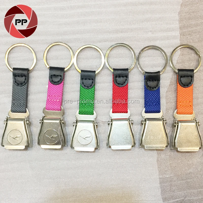 Custom Aviation Safety Buckle Metal Airline Keychain Airplane Seat Belt Safety Seatbelt Plane Buckle Keychain