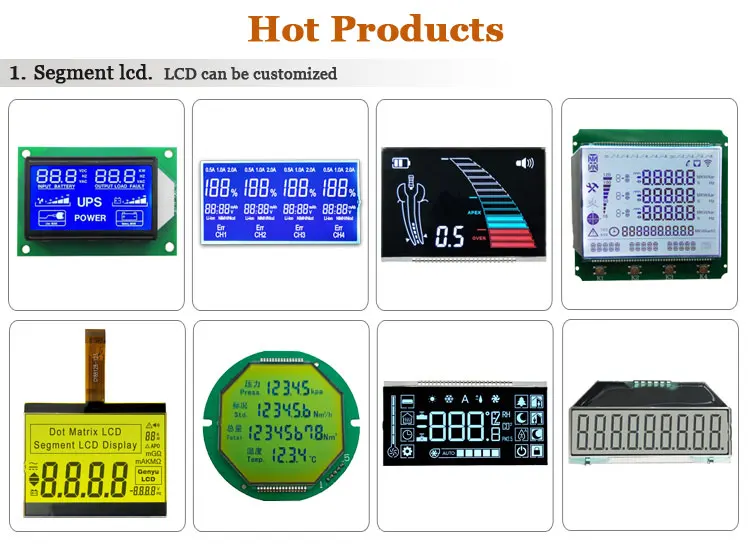 Genyu has produced tens of thousands of segment LCDs. Tn Stn Htn Fstn VA black LCD Display, Please tell us your requirements for LCD, we will recommend similar LCD for you, or design LCD according to customer's requirements. Genyu has TN STN HTN FSTN VA/BTN LCD display,