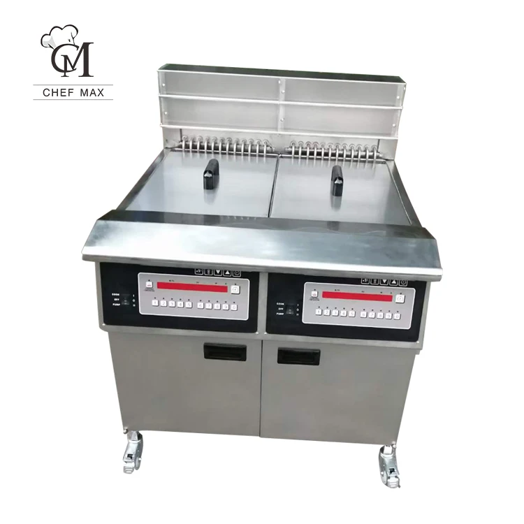 Chefmax Industrial Big Capacity Computer Operated Chicken Electric Double Cylinder Fryer with Oll Pump