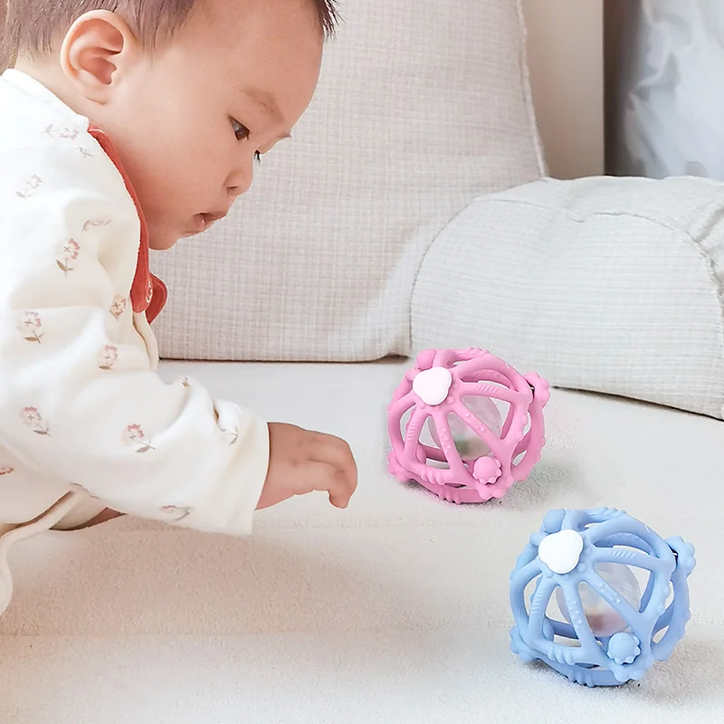 Baby Teething Toy Bpa Free Silicone Teething Early Education Rattles Toys For Newborn Sensory Toy