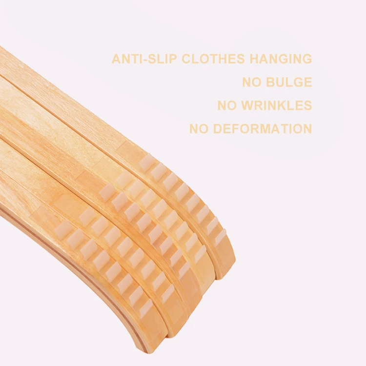 Top Ranking 40Cm Anti-Slip Wooden Hangers with Clip Sundries Wardrobe Outdoor Use Wood Hanger