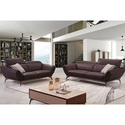 Wholesale factory directly genuine leather modern simple luxury furniture 3+2 seats farmhouse leather sofa