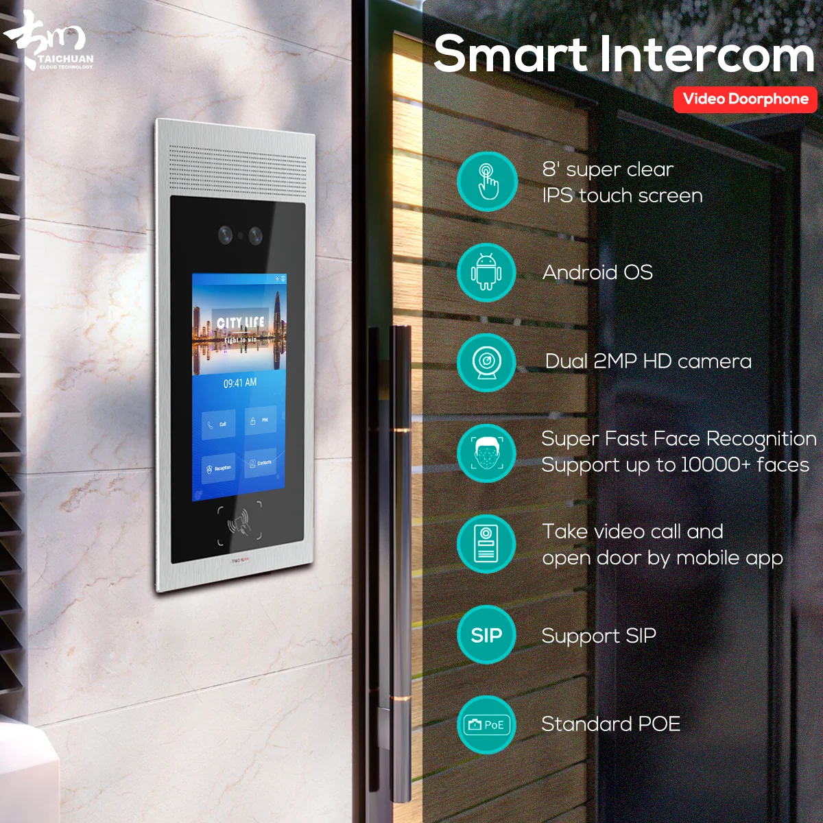 Face Recognition Unlock Outdoor access control SIP intercom system IP video doorphones intercom systems for apartment buildings
