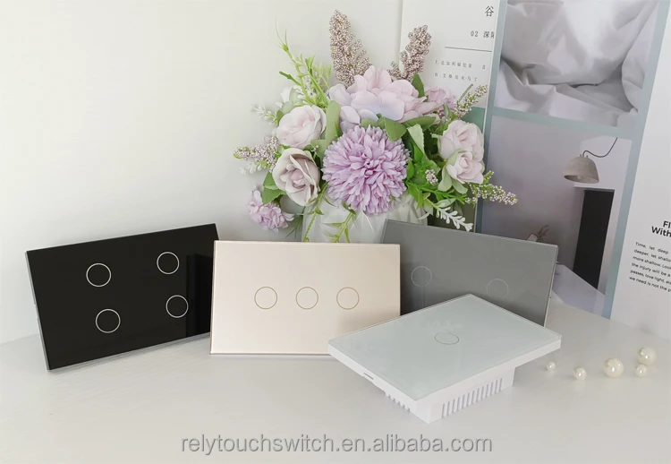 AU US Type 1/2/3/4 Gang Touch Glass Panel Smart Light Switch 110-240V AC Tuya App WiFi / Zigbee Home Electronic Smart Switch
