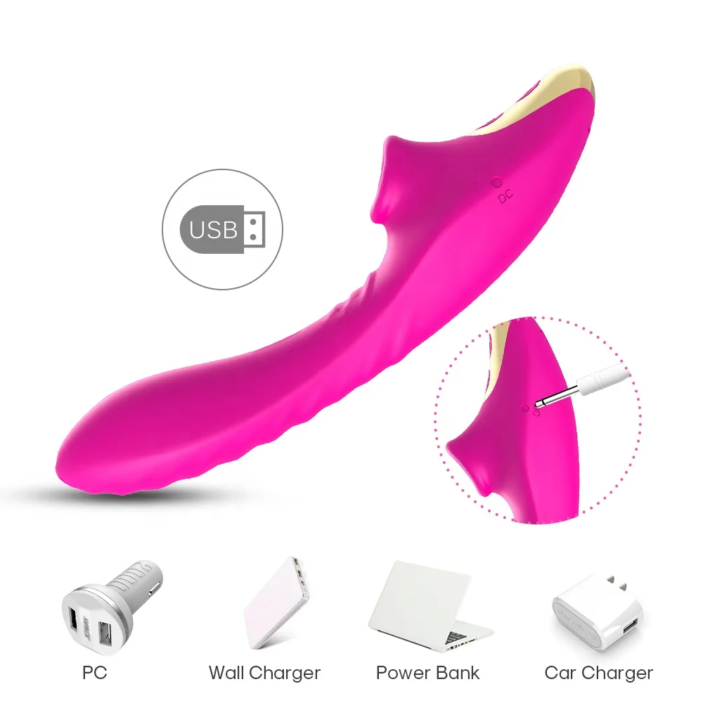 Hottest Design rechargeable dual motors 9 speed female c-spot sucking clitoral vibrators