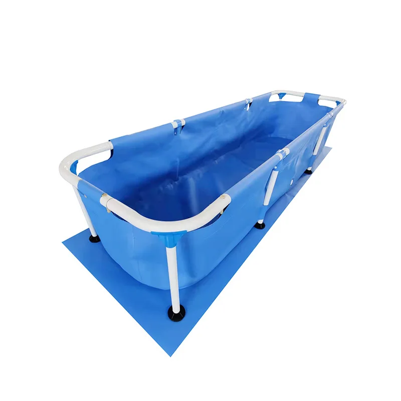 Custom Logo Flexible Garden Use Fish Pool Portable Outdoor Above Ground Swimming Pool with Folding Ground Sheet