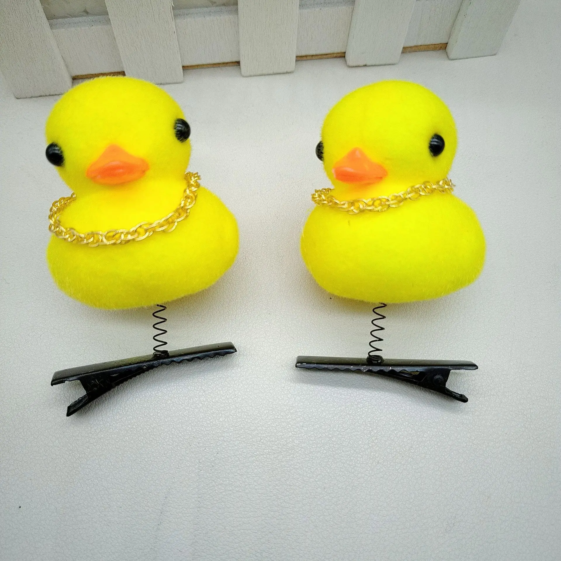 Hot Yellow Duck Spring Hair Clip Cartoon Chicken With Camera Spring Hairpin Hairgrips For Party
