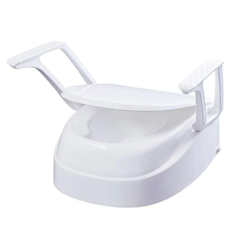 Universal Raised Toilet Seat Portable Elderly Disabled People Rehabilitation Therapy Supplies Pivoting armrests height adjust
