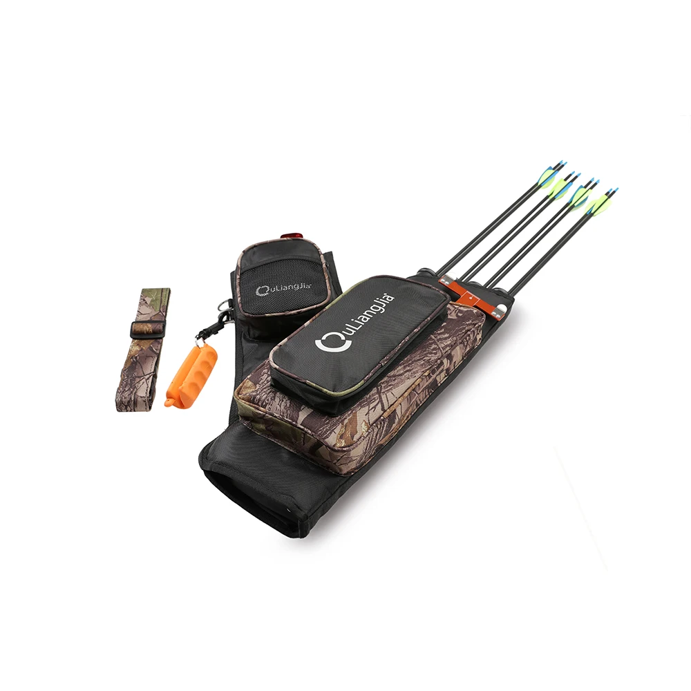 Ouliangjia Good Quality Archery 4 Tube Target Quiver Training Arrow Hip Quiver for Shooting