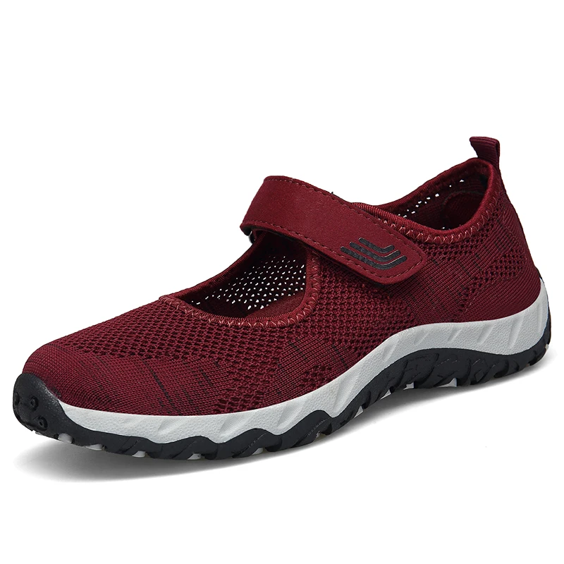 Jinjiang factory knitted upper women tennis shoes  mother shoes mom shoes