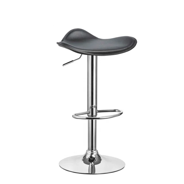 2021 New Cheap backless PVC bar stool chair with chrome base