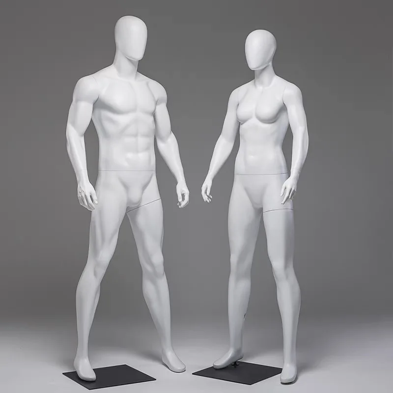 White Fiberglass Headless Upper Body Sportsman Mannequin Muscle Style Strong Full Body Female Male Kid Sport Running Mannequin