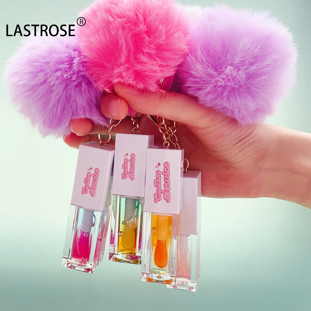 Vegan Color Changing Lip Balm Liquid Lip Plumper Female Natural Lip Balm oil with Pompom