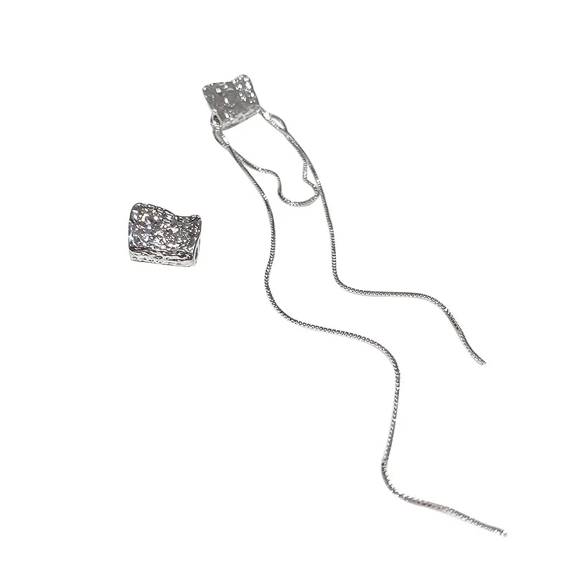  Jewelry 925 silver needle asymmetric surface irregular geometry Earrings fairy tassel atmosphere long