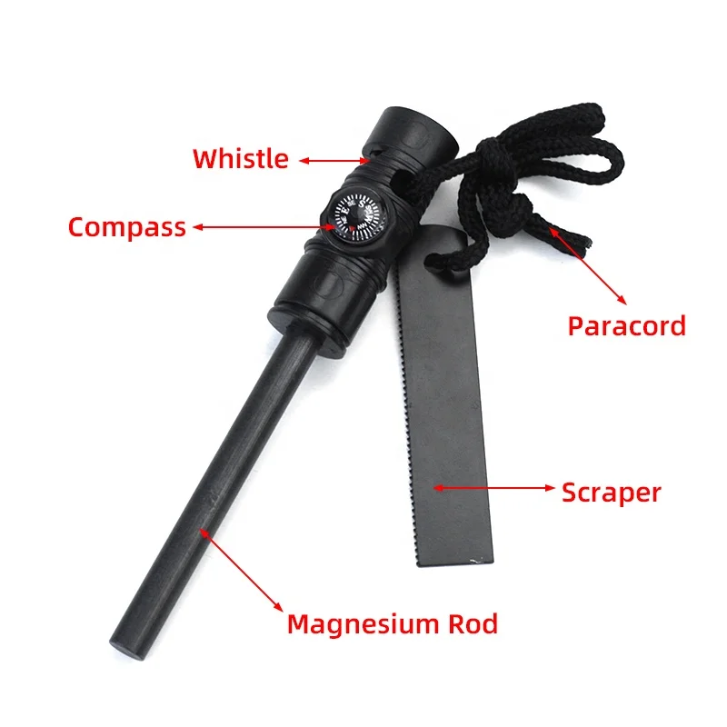 Magnesium & Ferrocerium Flint Fire Starter Firestarter Magnesium Fire Rod Ferrocerium Rods, Survival Tool for Camping, Hiking