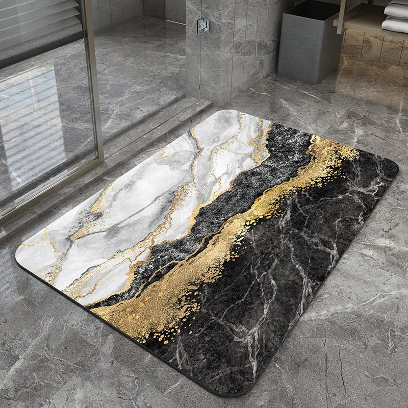 Water Absorbent Soft Folding Diatomite Bathroom Floor Rugs Mat Anti Slip Fast Drying Bath Mat