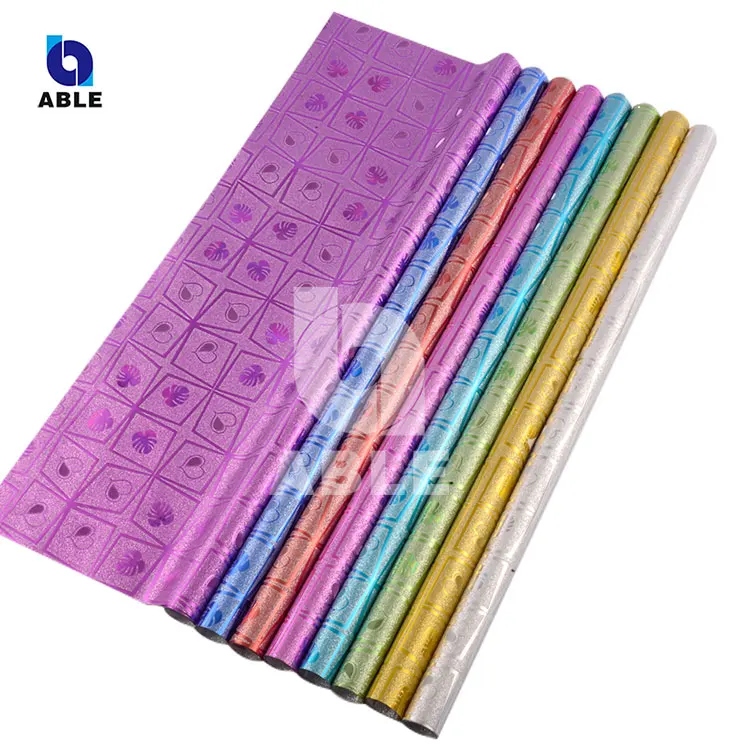 
Wholesale 50*70cm pink plastic sparkling glitter sheet gift wrapping paper for Christmas 