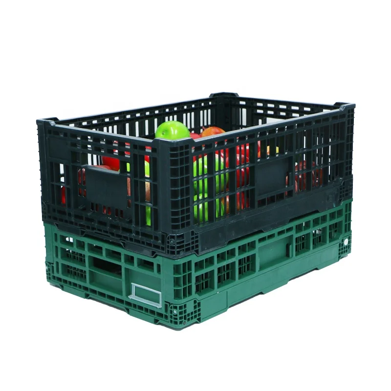Professional manufacturer Virgin Material Ventilation plastic folding crate for fruits and vegetables