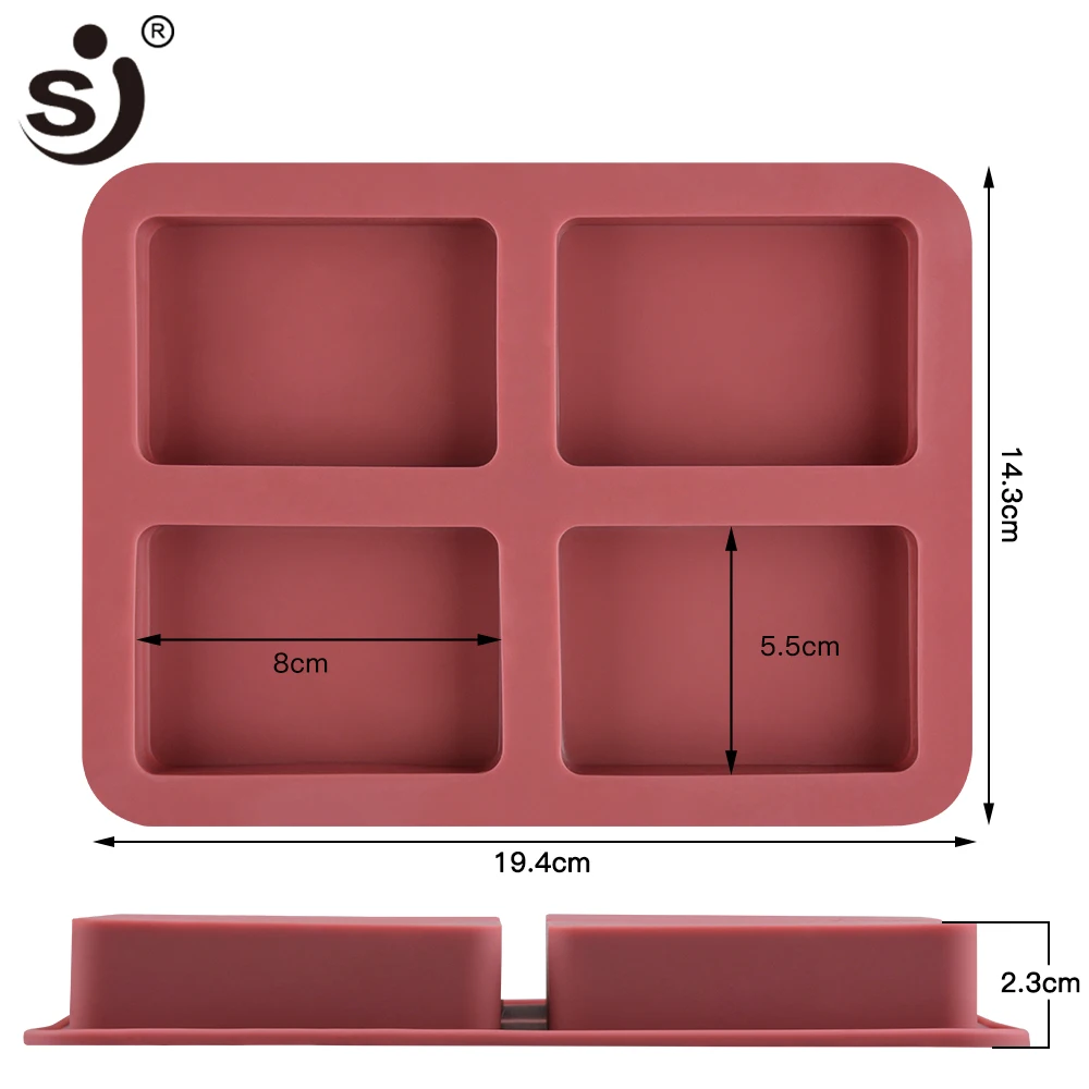 Manufacturer Sell 6 Cavity Rectangle Resin Epoxy Silicone Molds For Soap Making Reusable Soap Molds Silicon