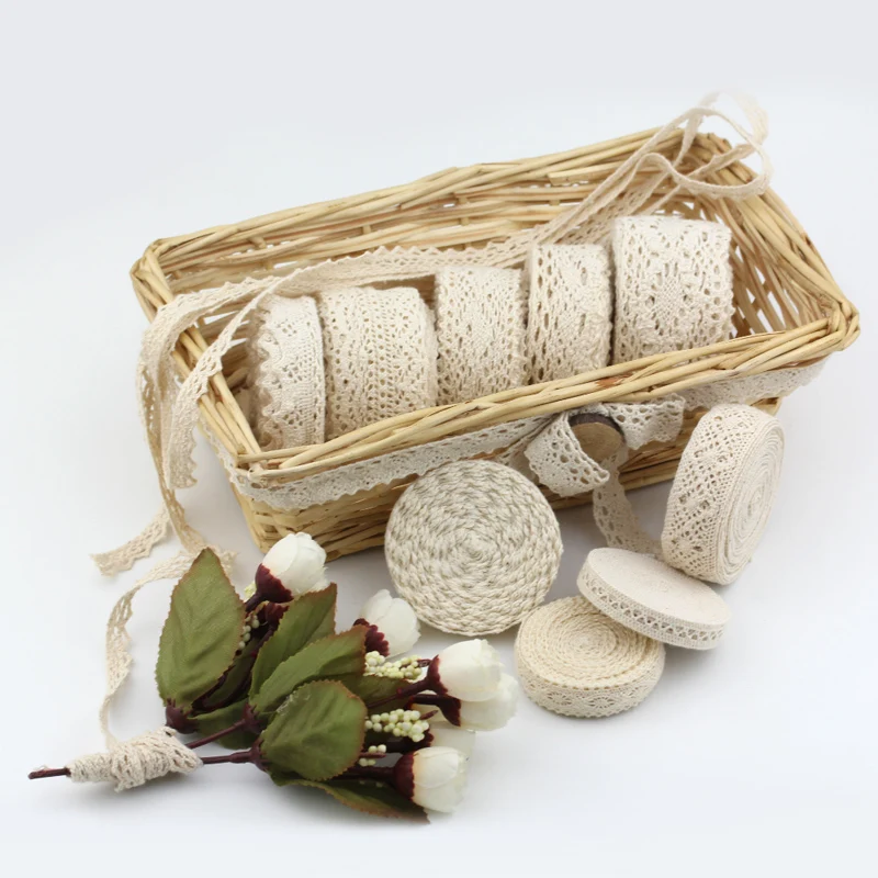 
white black color custom knitted trimming crochet polyester cotton lace trim for garments 