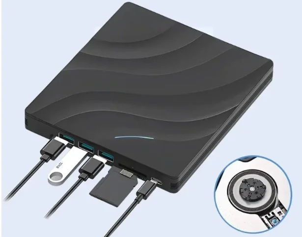 New External Drive External CD/DVD Drive USB 3.0 Type-C With SD/TF & USB3.0 Optical Drives For PC Laptop