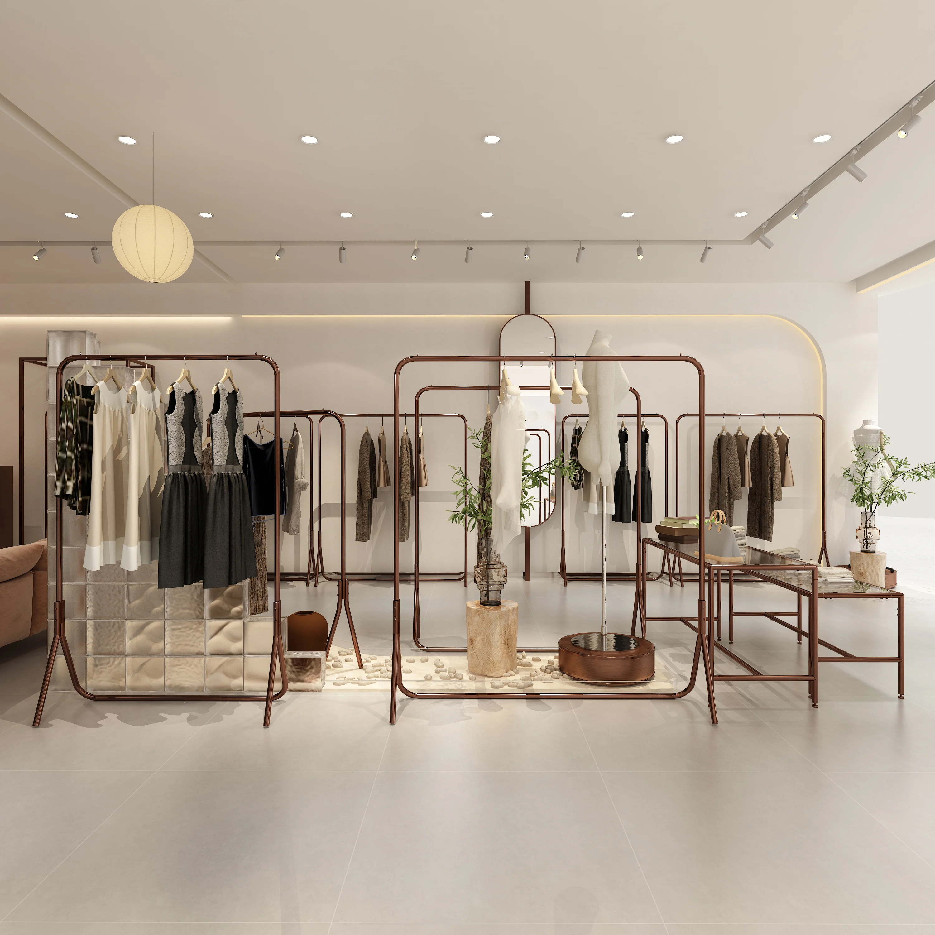 Easy To Install Clothes Display Racks Shelf For Clothing Shop, Waterproof Rust Proof Retail Clothes Rack Display Racks Clothing