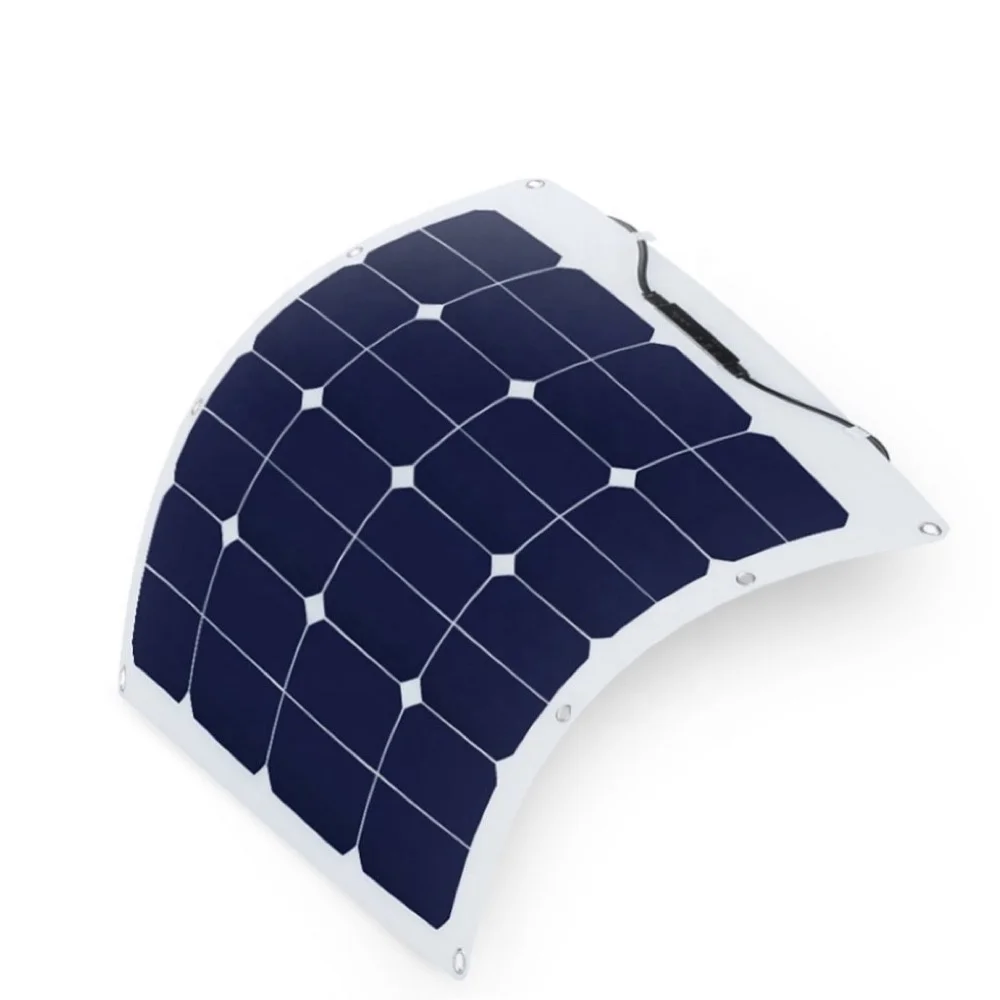 Portable 18v 50w sunpower flexible solar panel fixed on the car semi flexible solar panel flexible solar panel solar pv sales