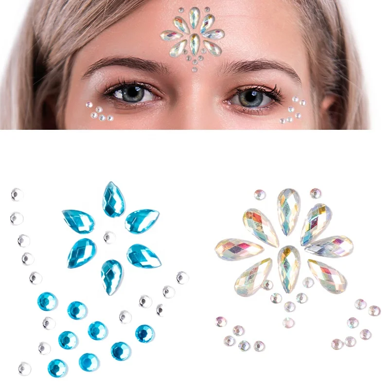 Wholesale Diamond Makeup Eyeshadow Face Rhinestone Sticker Jewelry Eyes Crystal Tattoo Eyes Stickers