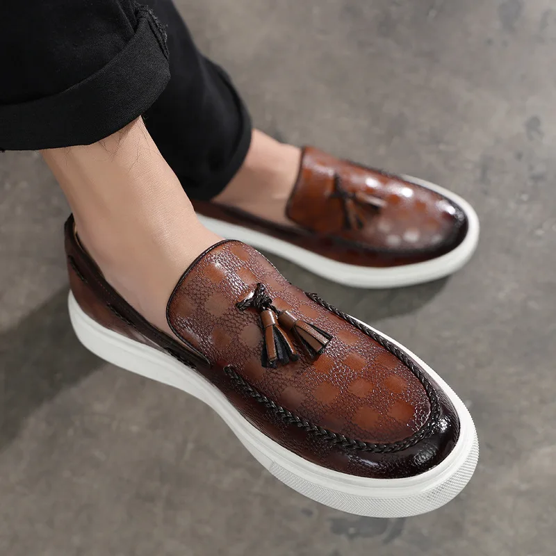 PDEP2023 New Summer Breathable Slip on  men loafer shoes Lazy style Korean Versatile mocassin casual shoes for men pu leather