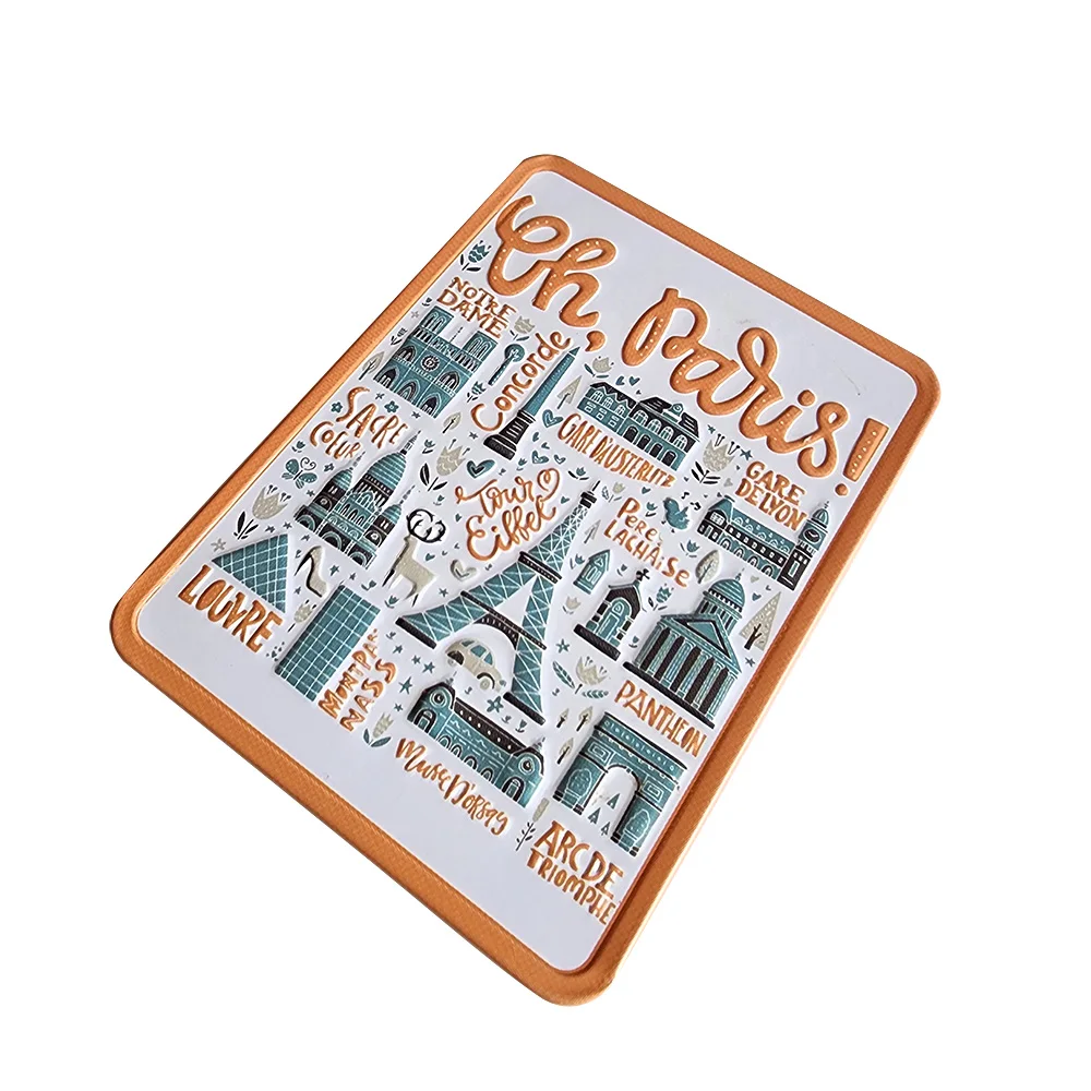 Custom Made 6x8cm Tinplate 3D Painting Roll Art Deco Style Metal Magnet Fridge Magnet  Art Customised Souvenir Magnetic