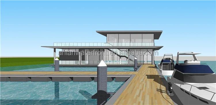 Manufacturer Supply Luxury Prefab Houseboat  Floating Villas Homes