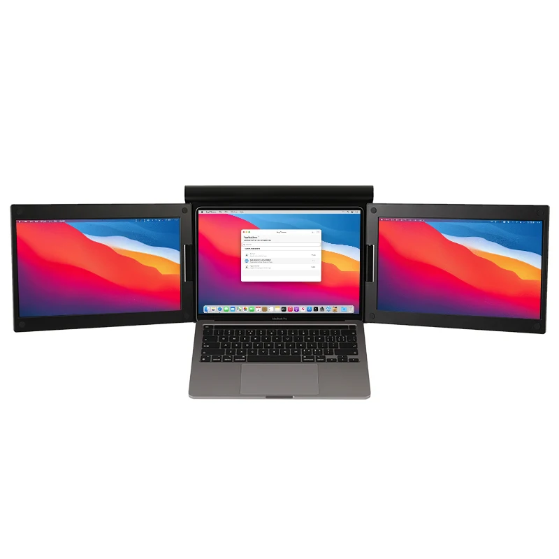 13.3 inch portable tri screen monitor fhd usb c monitor external display for laptop Notebook computers supporting M1 M2 chips