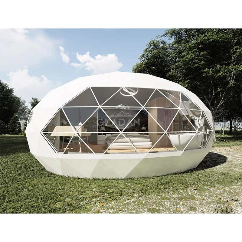 Latest Design Water Proof Oval Shaped Tent Dome House Prefabricated Home Geodesic Dome Tent Resort One Room with Factory Price