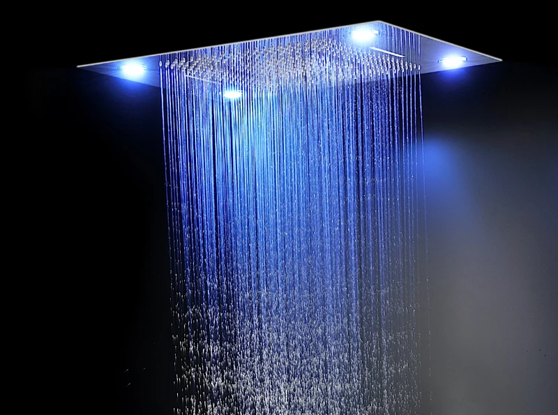 Bathroom fittings 4 function embedded ceiling electric led shower rainfall,waterfall,mist,curtain