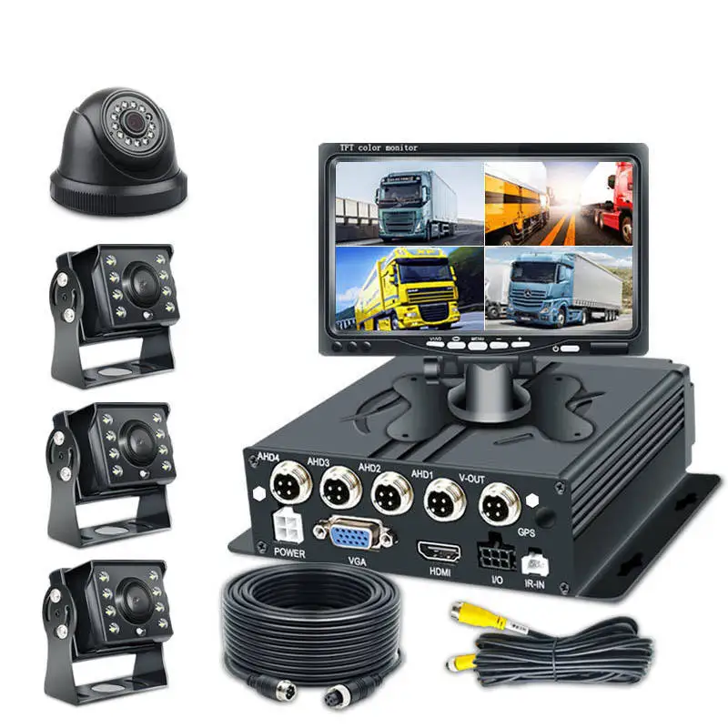 Security 360 Side Recorder MDVR Kit 4G 4Ch 24V Truck Vehicle Trailer AHD Rear View DVR  Multi Camera System Camera for Bus