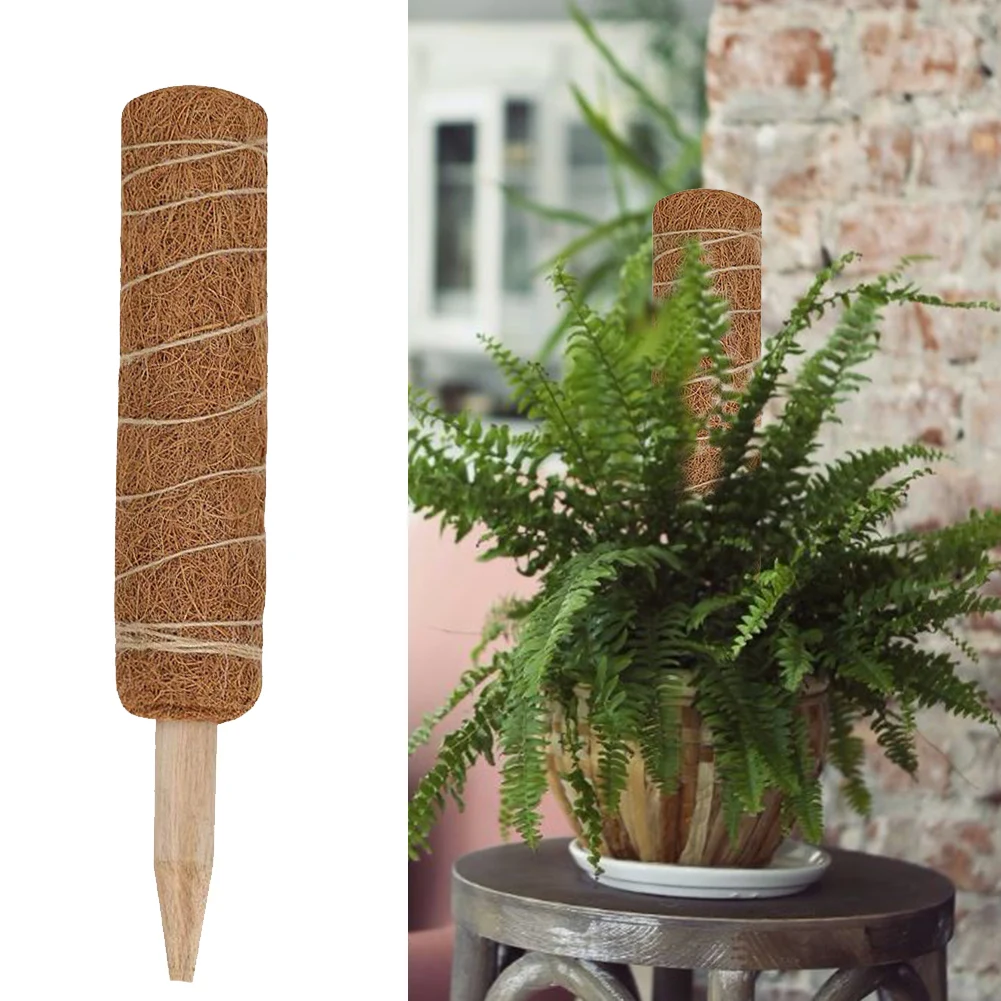 1/2/4 PK Coir Totem Pole with Plant Labels or Twist Tie Garden Tape Roll Plant Protect Trap Coir Moss Totem Pole/Stick
