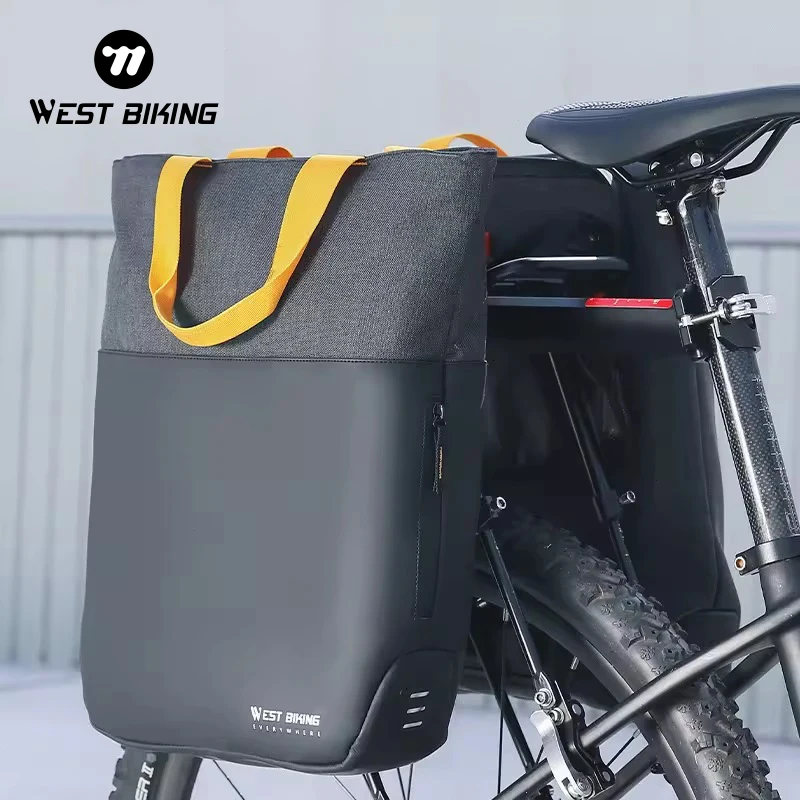 WEST BIKING 11L Capacity Mountain Bike Travel Case Bicycle Strap-On Saddle Bag Cycling Tote Cargo Bag Motor Cycle Pannier Bags