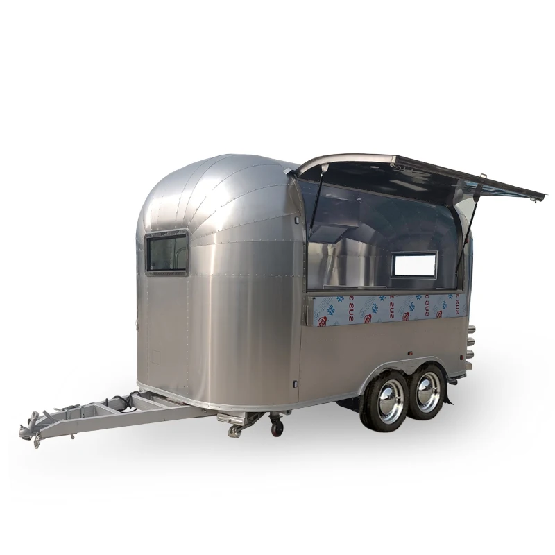 4m long mobile kitchen coffee trailer Airstream mobile camping trailer with cheap price