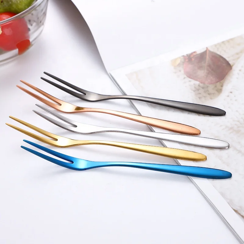 Hot selling mini stainless steel fruit fork acero inoxidable tenedores para fruta