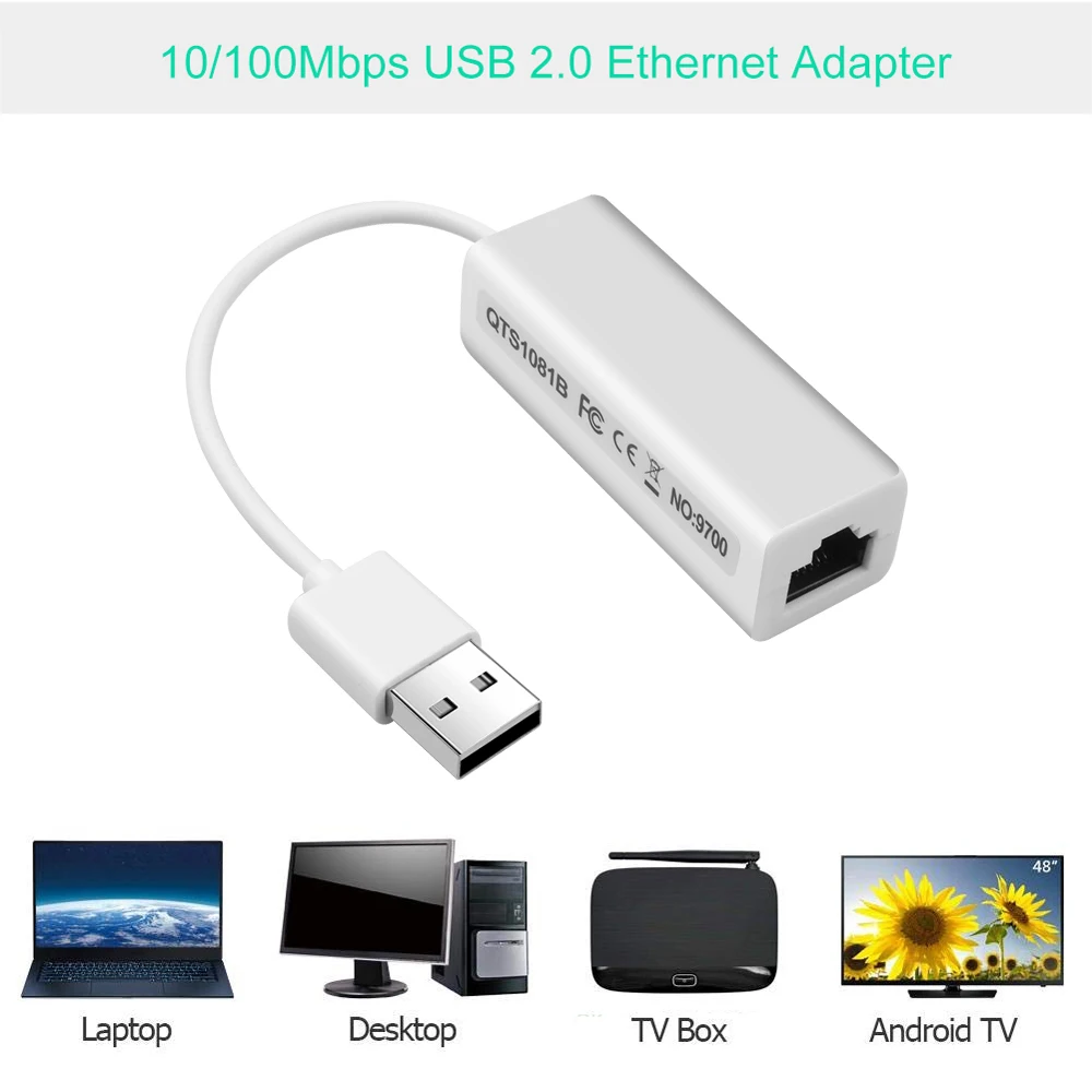 USB 2.0 To RJ45 Lan Adapter Network Card RD9700 High Speed For Mac OS Android Tablet PC Laptop Windows XP 7 8 10  Promotional