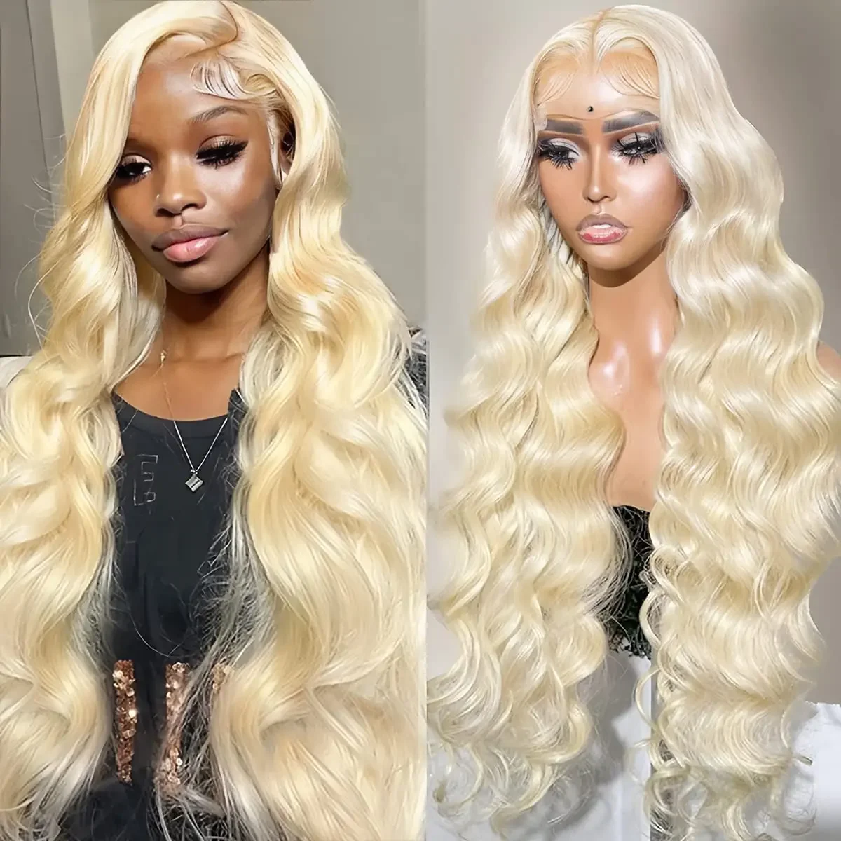 Pretty 613 blonde body wave lace front wig mink Brazilian virgin human hair wigs vendor wholesale transparent hd frontal wigs